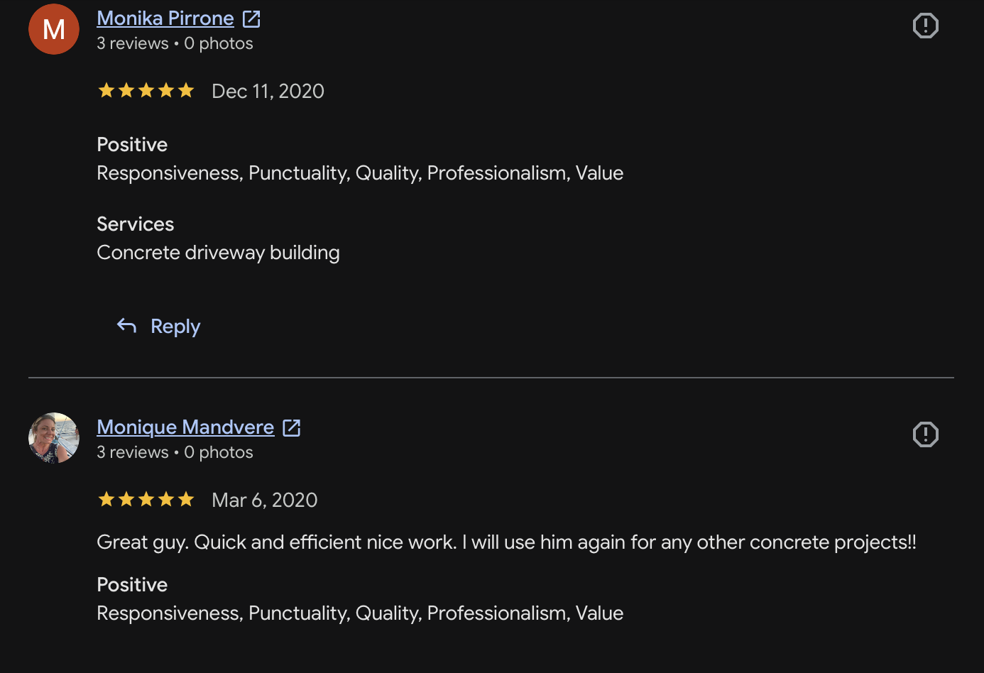 Customer review 26 for Mike's Concrete & Masonry
